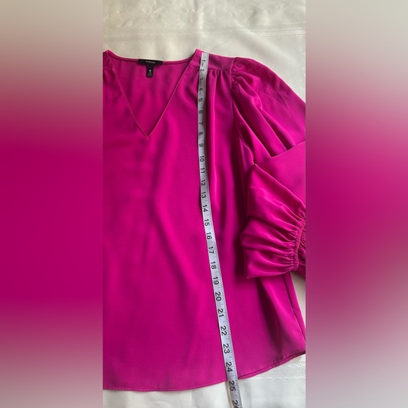Aqua Vibrant Pink Blouse with Ruffle Details - Picture 8 of 11